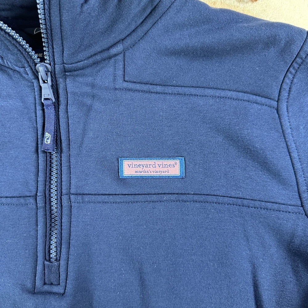 Vineyard Vines Mens The Shep Shirt Quarter Zip Pullover Fleece Navy Size Medium - Picture 3 of 6